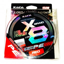 Плетенка Kaida X8 Bright PE красный темный 150м 0,16 мм