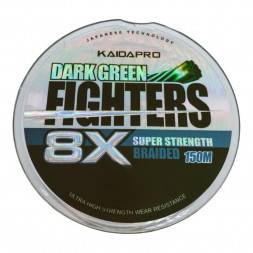 Плетенка Kaida Pro FIGHTERS X8 Dark Green зеленый 150м 0,16 мм