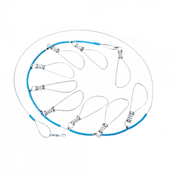 Кукан метал. трос 9-ти карабиновый Три кита