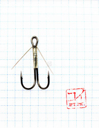 Крючок KOI WEEDLESS DOUBLE HOOK, размер 6 INT, цвет BN, двойник незацепляйка 5 шт.