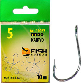Крючок FISH SEASON Kairyo han-sure-ring №7 BN 10шт 11027-07F