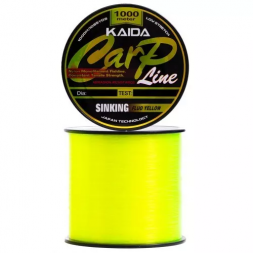 Монофильная леска для рыбалки KAIDA Леска CARP LINE Sinking 1000м Fluo Yellow 0.331 мм