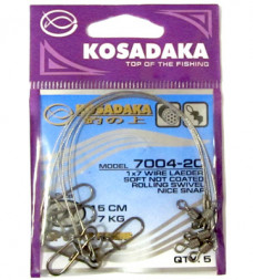 Поводок Kosadaka Classic 22см 3.5кг 1x7 5шт KS-7004-L1